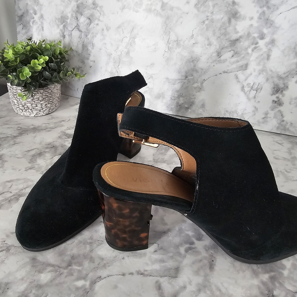 Vionic Black Suede Heeled Boots